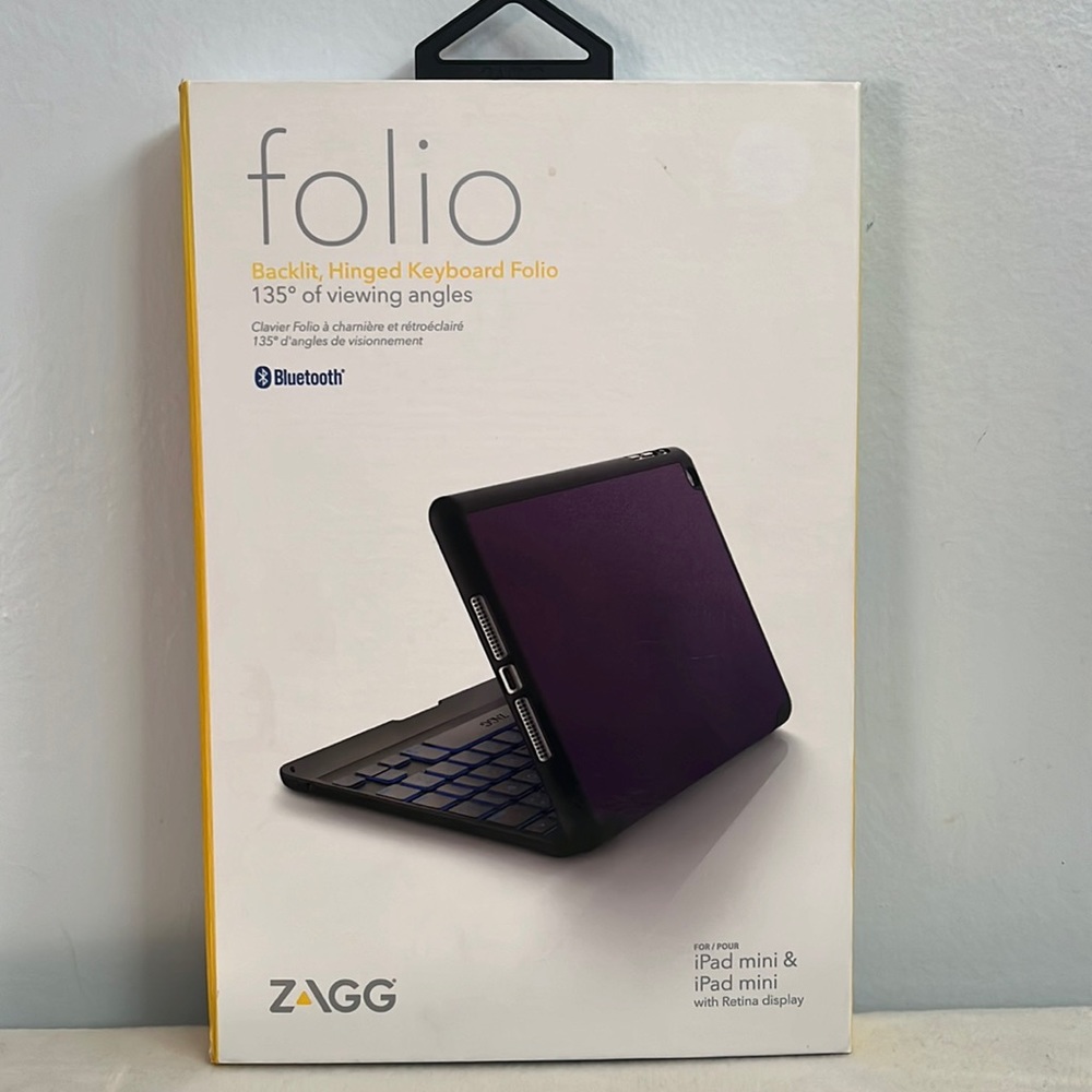 Zagg Folio Backlit Hinged Keyboard For iPad Mini